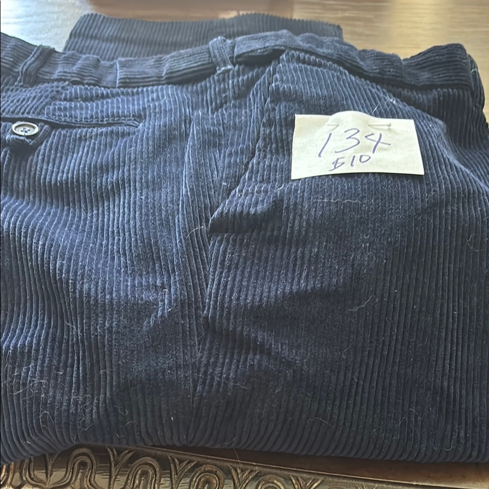 Classic Navy Corduroy Pants for Men